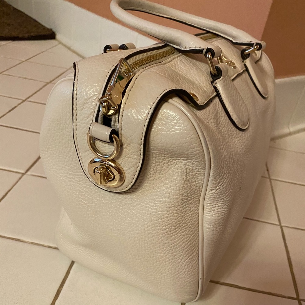 White Coach Boston Handbag or Crossbody - Picture 2 of 7